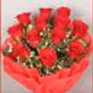 12 Red Roses in Red Color Paper Bouquet — photo 2