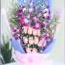 6 Purple Orchids and 10 Pink Roses in a Paper Bouquet — photo 4