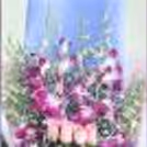 6 Purple Orchids and 10 Pink Roses in a Paper Bouquet — photo 1