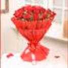 Beautiful 30 Red Roses in Red Color Paper Bouquet to brighten your loved one's day.