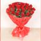 30 Red Roses in Red Color Paper Bouquet — photo 4