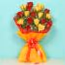 Elegant 4 Yellow Lilies & 10 red carnations in Round fish bowl to express love and admiration.