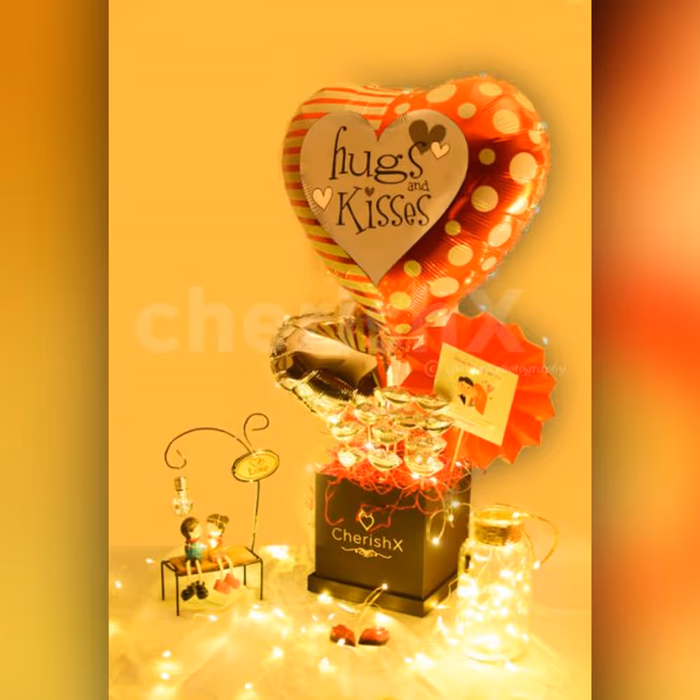 Share love with your partner by gifting him/her this beautiful Kiss Day (Hugs & Kisses) Bucket!