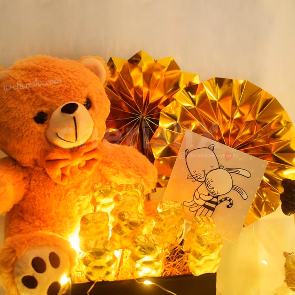 Fill your partner with chocolate by giving him/her this beautiful Teddy Day Bucket present !!