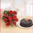 Beautiful Bunch of 10 Red Roses with Half Kg Truffle Cake perfect for creating unforgettable memories.