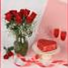 Red Velvet Cake with Roses Arrangement crafted to make celebrations extra special.