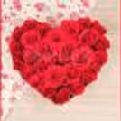 25 Red Rose arrangement in the shape of a heart.
