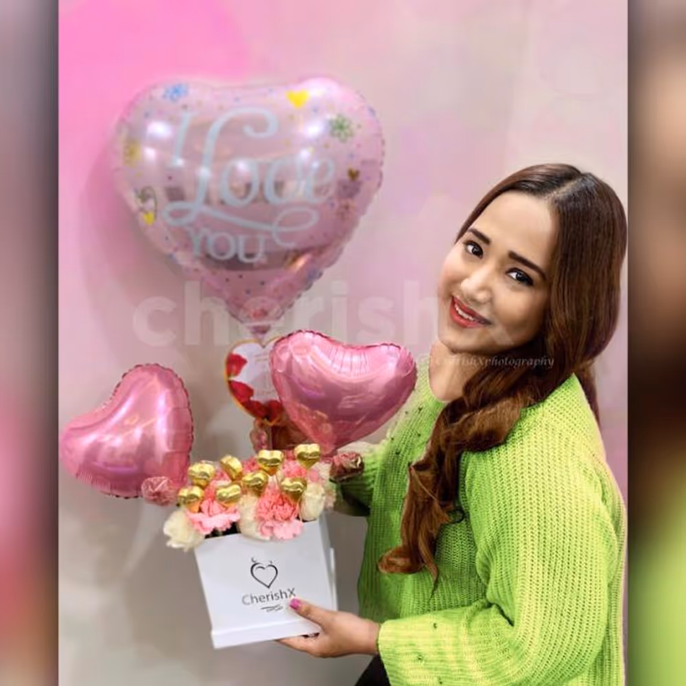 Send your love with CherishX's Pink Love Rose Bucket.