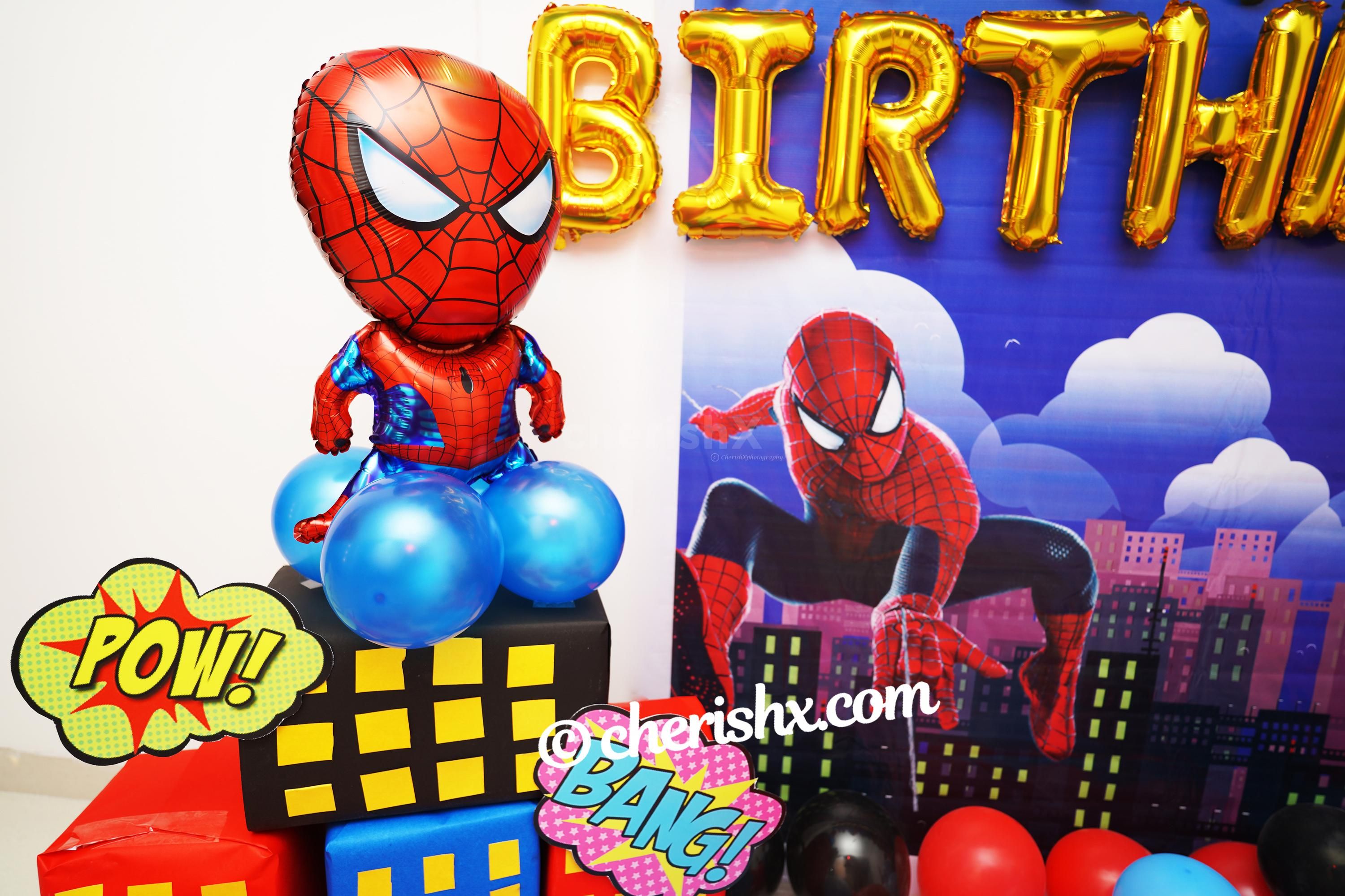 Let your child feel the comic in the real world by booking CherishX's Spider-Man Birthday Theme Decor!
