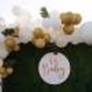 Celebrate the birth of your child with this loving CherishX's Golden and White Baby Shower Decor!