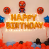 Plan your child's birthday by booking CherishX's Spider Man Birthday Surprise Decor filled with colorful balloons and foil balloons.