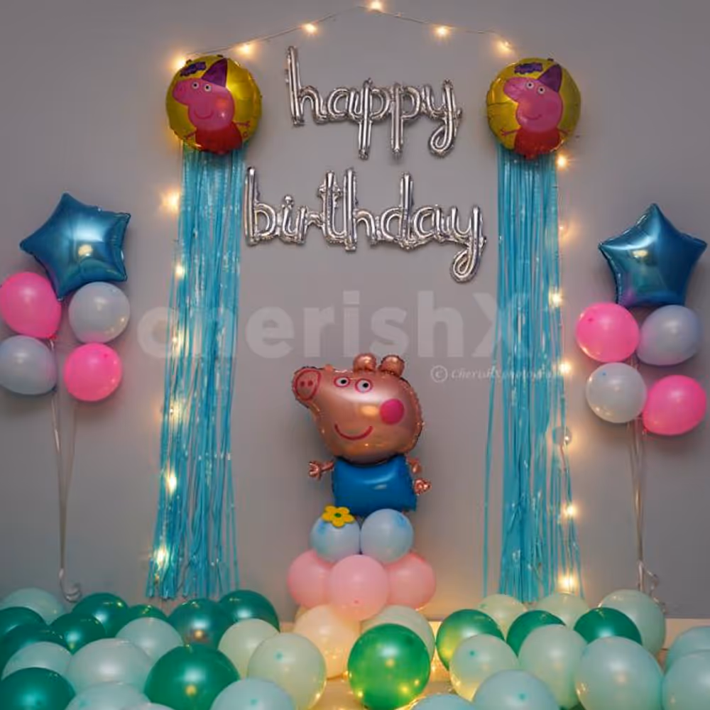 Surprise your child with an awesome CherishX's Peppa Pig Surprise Birthday Decoration!
