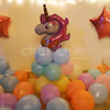 The circle themed foil balloons help to bring out the theme decor in a much better way! So, book this wonderful Unicorn Decor for your room!