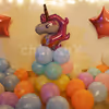 The circle themed foil balloons help to bring out the theme decor in a much better way! So, book this wonderful Unicorn Decor for your room!