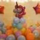 The circle themed foil balloons help to bring out the theme decor in a much better way! So, book this wonderful Unicorn Decor for your room!