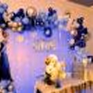 Disney's Frozen Themed Decoration includes character cut-outs and metallic and chrome balloons.