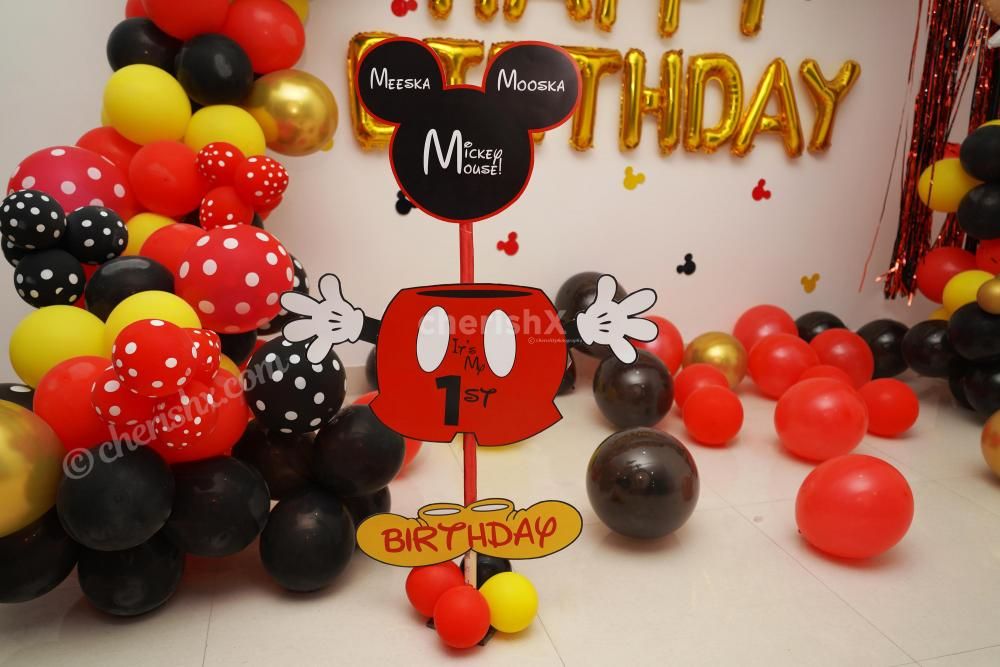 Plan your child's birthday with CherishX's Mickey Mouse Birthday Theme Decor!