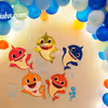 Baby Shark Paper Cut-outs and Balloon arc to enhance the Room Decoration.