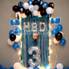 A simple Boss Baby Themed Balloon Decoration for a Kid's Birthday