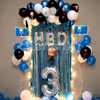 A simple Boss Baby Themed Balloon Decoration for a Kid's Birthday