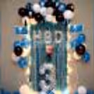 A simple Boss Baby Themed Balloon Decoration for a Kid's Birthday