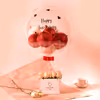 Express your warm feelings with CherishX's Rose Gold Balloon Bucket with White Roses!