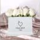 Rose Gold Balloon Bucket with White Roses — photo 5