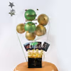 Startle your special one by gifting this beautiful Gold & Green Balloon Bucket with Chocolates!