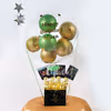 Startle your special one by gifting this beautiful Gold & Green Balloon Bucket with Chocolates!
