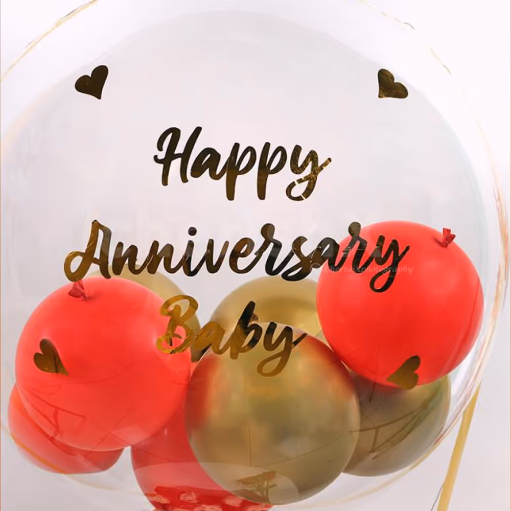 Send lovely wishes to your close ones with CherishX's Red & Gold Balloon Bucket!