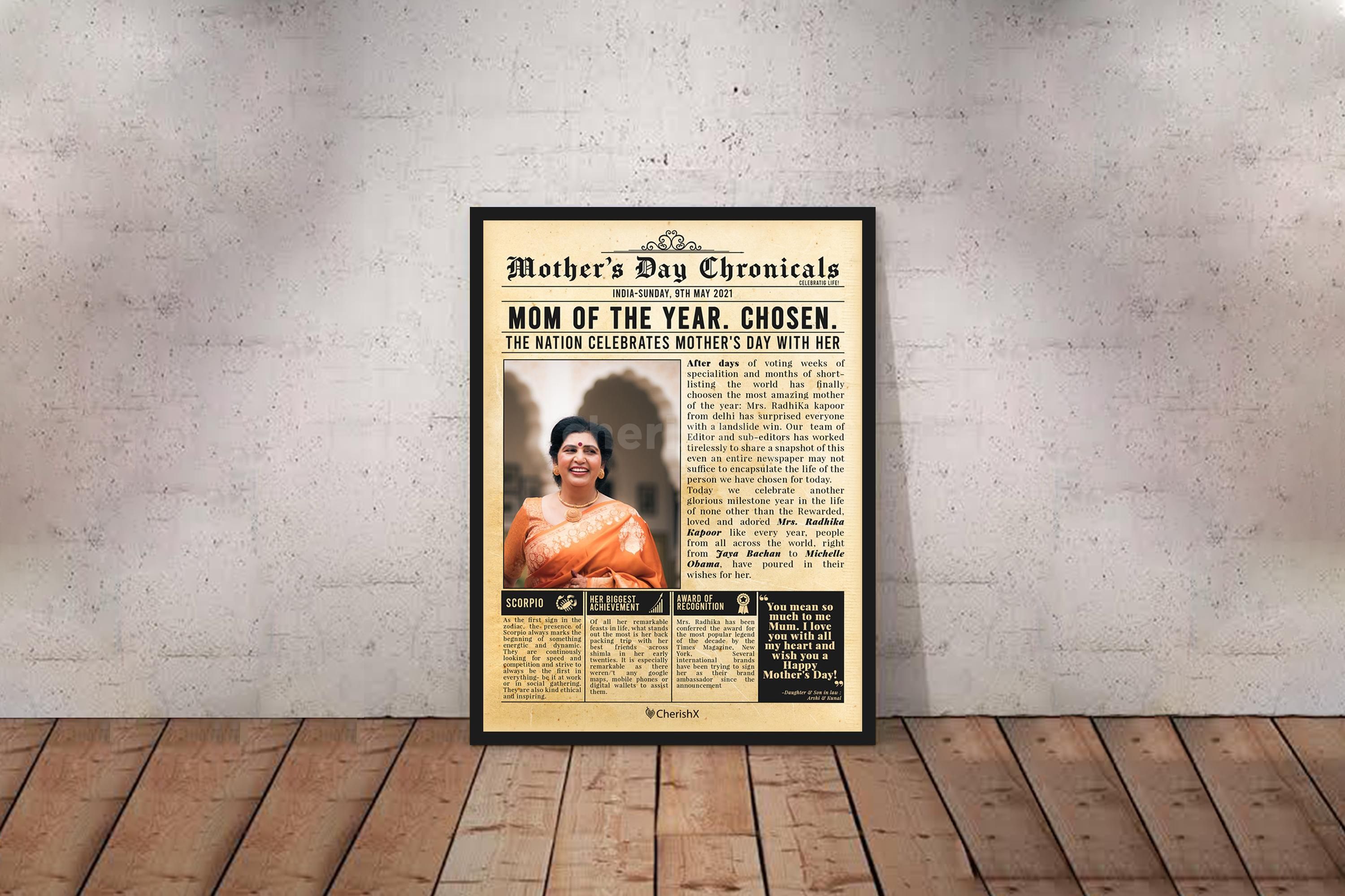 Mother's day newspaper chronicles surprise for your mom