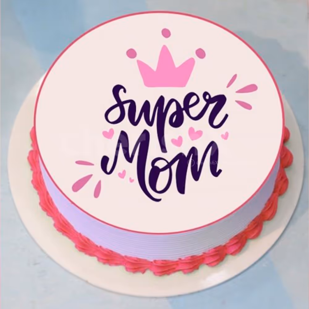Buy Mother's Day Gifts Online or Send a delicious "Super Mom" Photo Cake anywhere in Delhi, Gurgaon, Noida, NCR, Bangalore, Jaipur