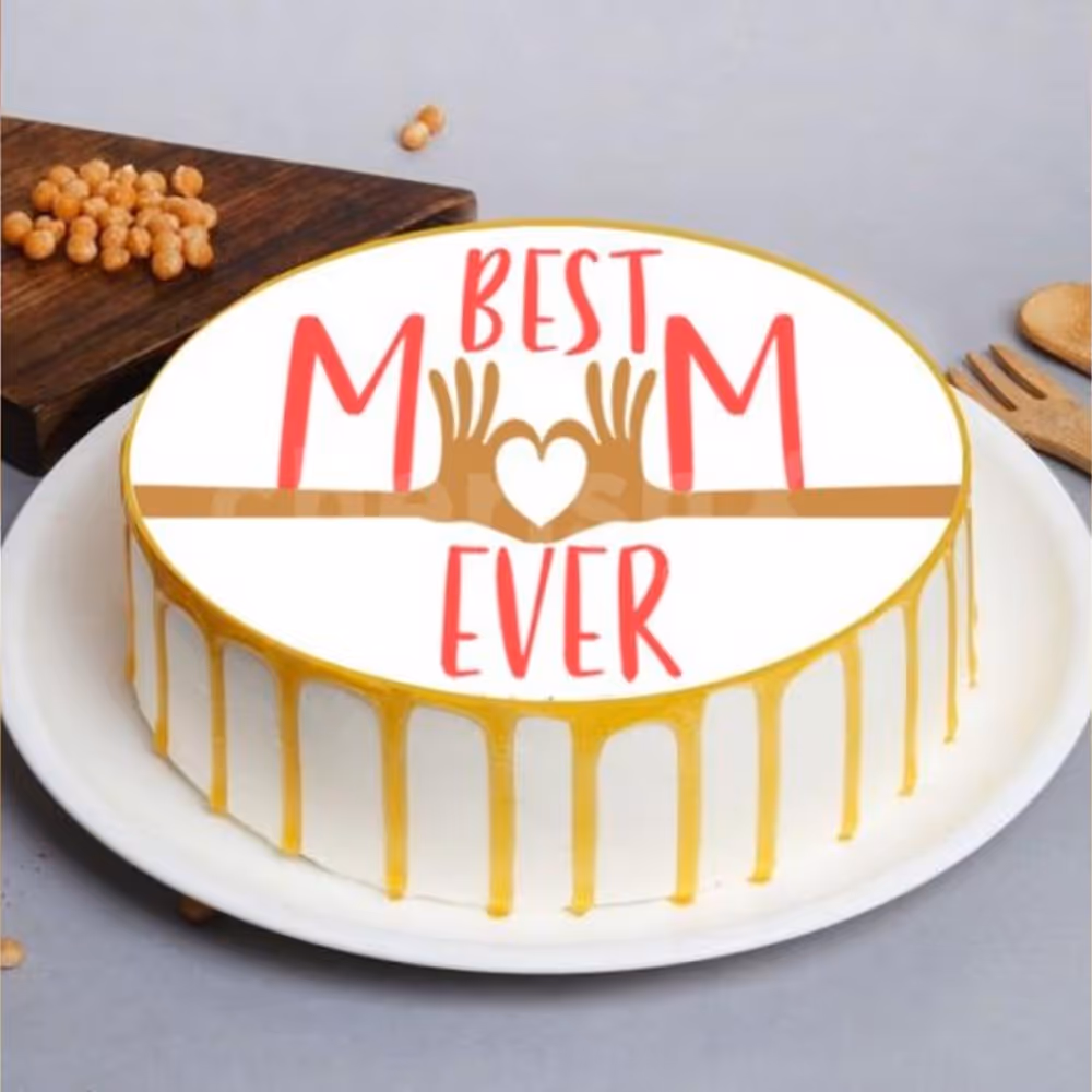 Buy Mother's Day Gifts Online or Send a delicious "Best Mom Ever"  Photo Cake anywhere in Delhi, Gurgaon, Noida, NCR, Bangalore, Jaipur