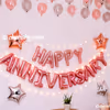 Whether it's your 1st or 25th anniversary, celebrate it with CherishX's Happy Anniversary Rose Gold Decoration!