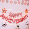 Whether it's your 1st or 25th anniversary, celebrate it with CherishX's Happy Anniversary Rose Gold Decoration!