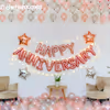 Book a beautiful Happy Anniversary Rose Gold Surprise Decor for your loved ones.