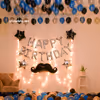 Blue & Silver Themed Birthday Decorations for Husband or Father