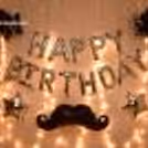 LED Lights & Big Happy Birthday Silver Foil Balloons Included