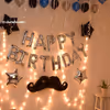 4 Stars & 1 Big Mustache foil balloon included