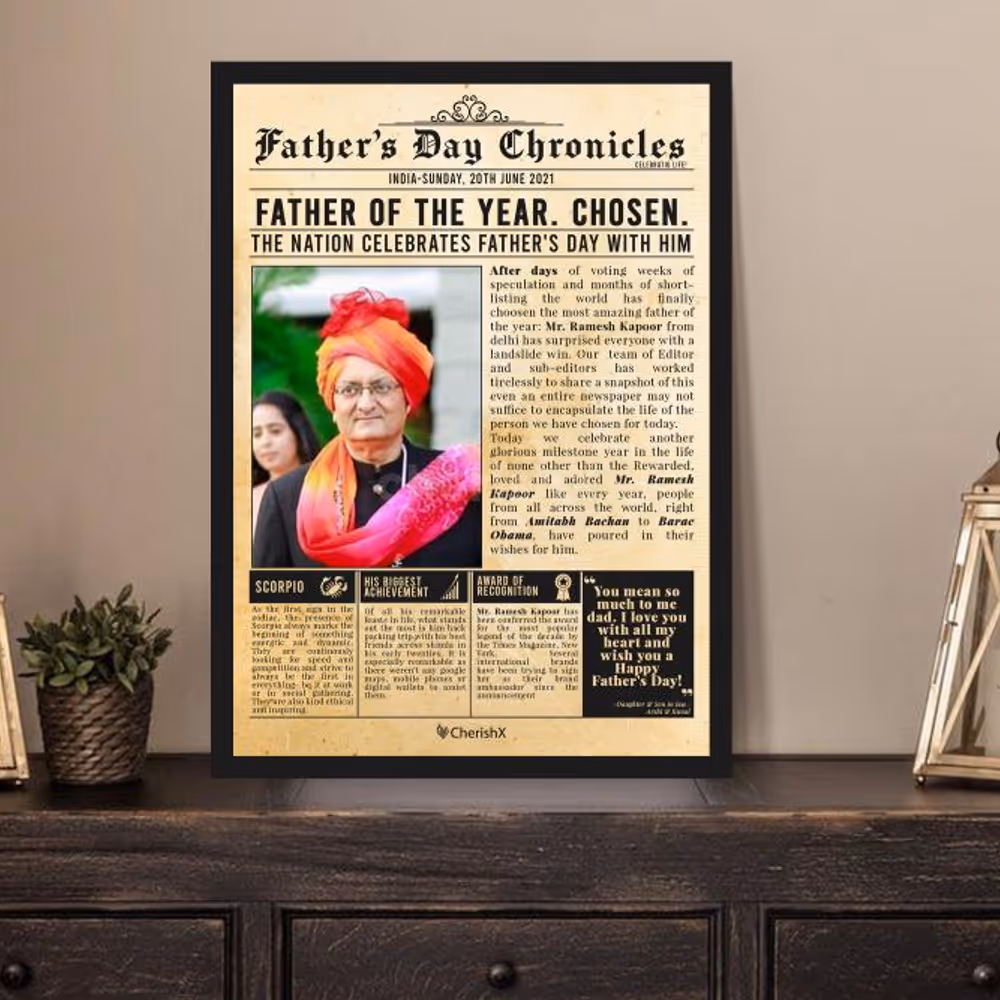 Make your father feel at the top of the world with CherishX's Fascinating Father's day special newspaper!