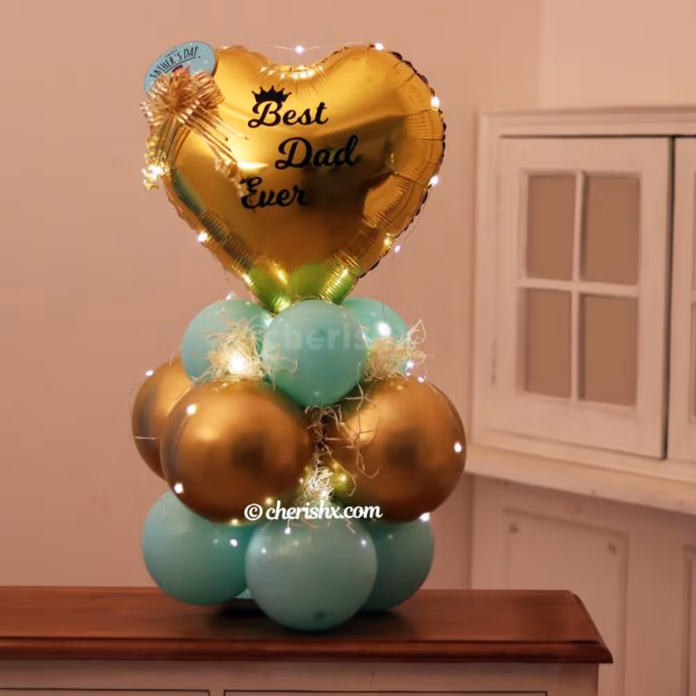 A bright balloon bunch curated for Father's day by CherishX!