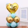 Happy Father's Day Message is also sticked to the heart-shaped Golden Foil Balloon.