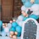 Gold and Blue Ring Baby Shower Decor — photo 5