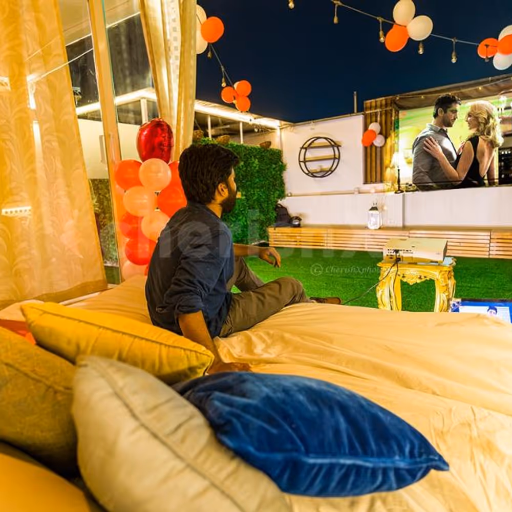 Surprise your partner by taking them to Private dinner and movie experience on their birthday