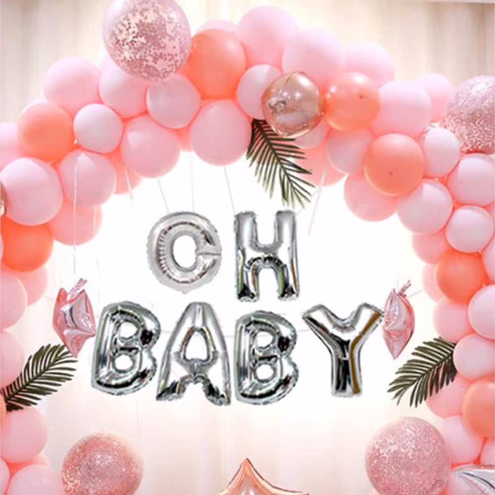 A elegant ring baby shower decor by CherishX available in Delhi NCR & Bangalore.
