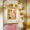 A Decor with White & Gold Balloon Bunch for Guruji's Birthday by CherishX!