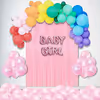 Baby Girl Letter Foil Balloons used to enhance the welcome baby girl decor