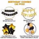 Golden Black Birthday Decoration with Bunting — photo 5