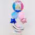 The balloon bouquet highlights the blue and pink colour to add to your decorations.