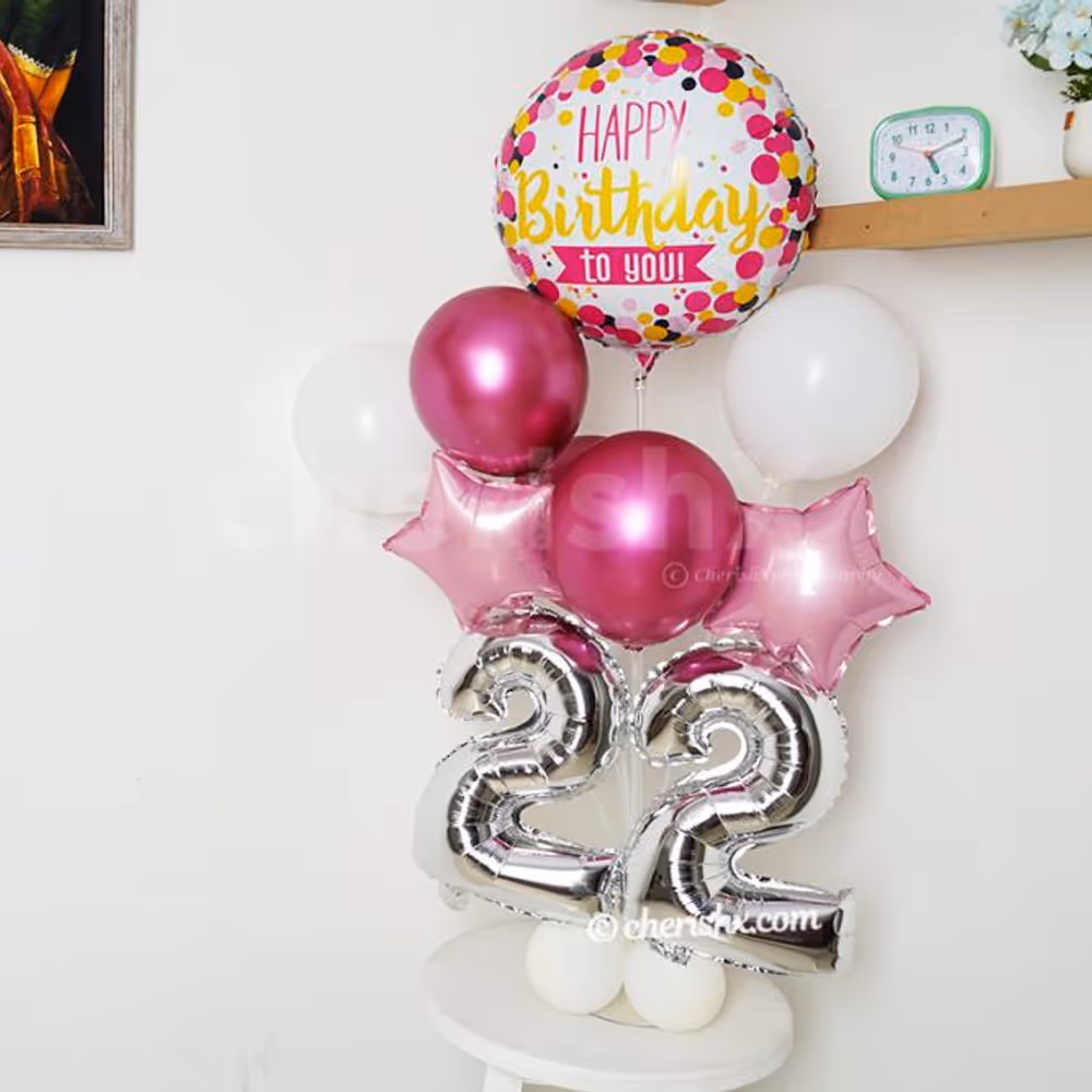 CherishX brings you this pretty Pink Chrome Number Balloon Stand.